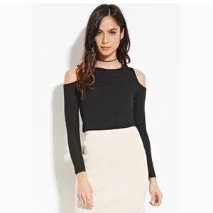 Forever 21 long sleeve cold shoulder top
